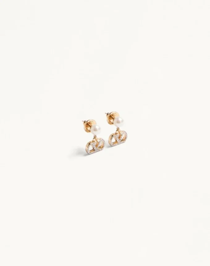 Vlogo Signature Ohrringe aus Metall, Perlen und Swarovski®-Kristallen