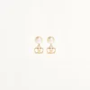 Vlogo Signature Ohrringe aus Metall und Perlen