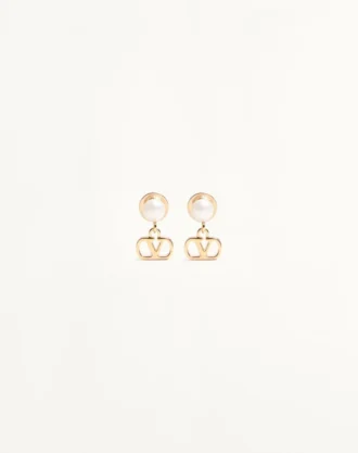 Vlogo Signature Ohrringe aus Metall und Perlen Vlogo Signature Ohrringe aus Metall und Perlen