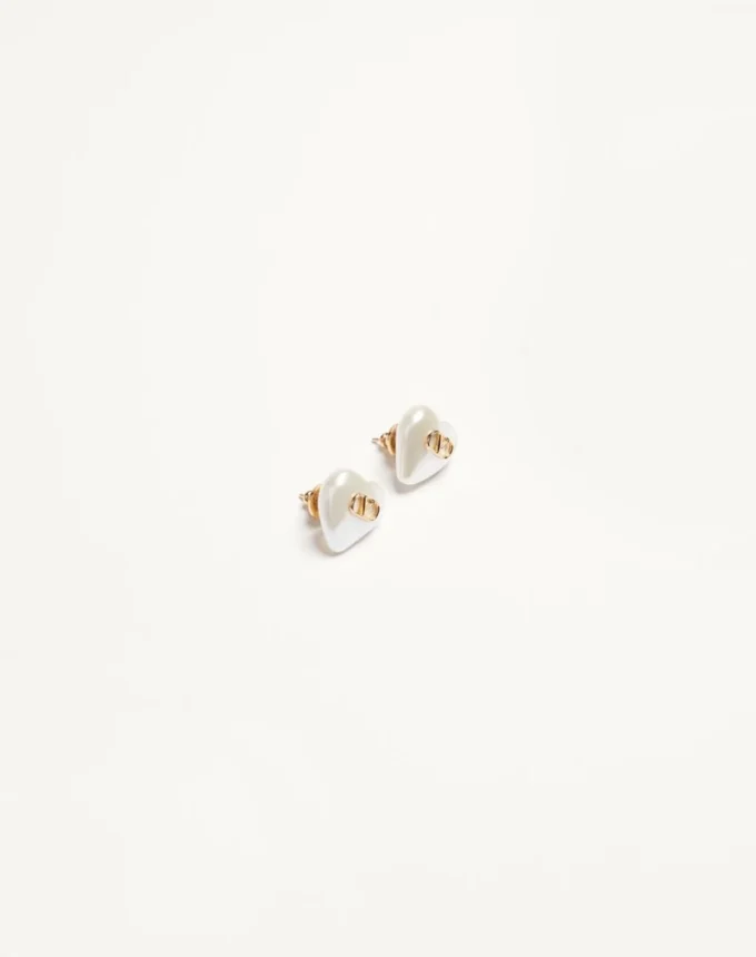 VLogo Signature Ohrringe aus Metall und Perlen