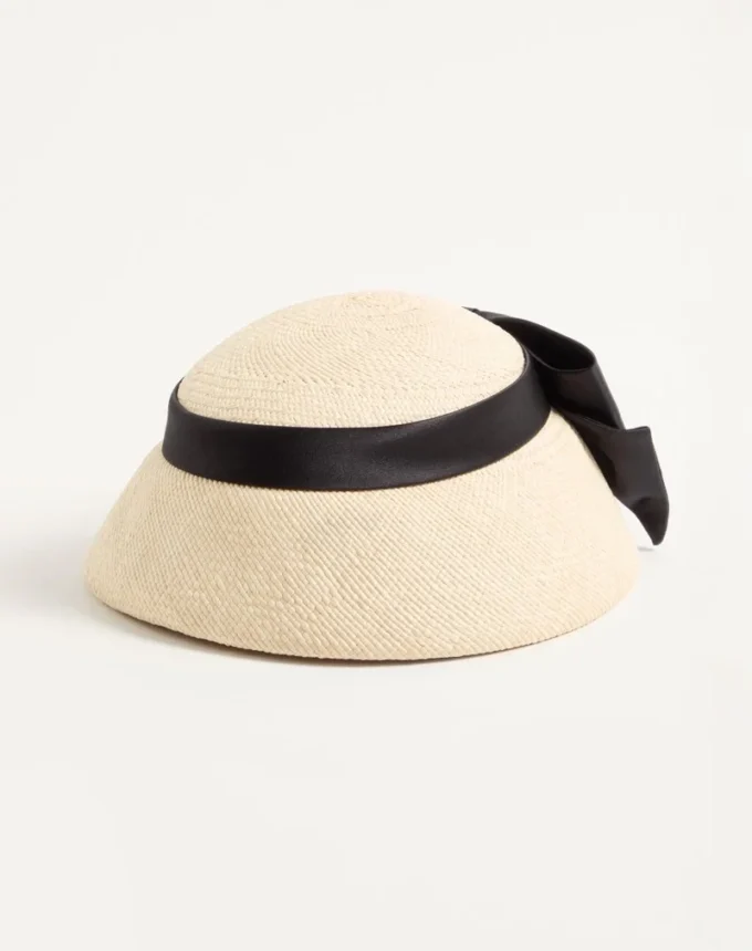 Vlogo Signature Panama-Bucket-Hat mit Satinschleife Vlogo Signature Panama-Bucket-Hat mit Satinschleife