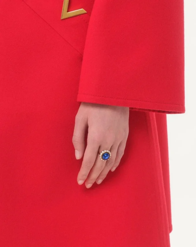 Vlogo Signature Ring aus Metall, Emaille und Kristallen