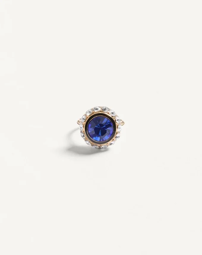 Vlogo Signature Ring aus Metall, Emaille und Kristallen