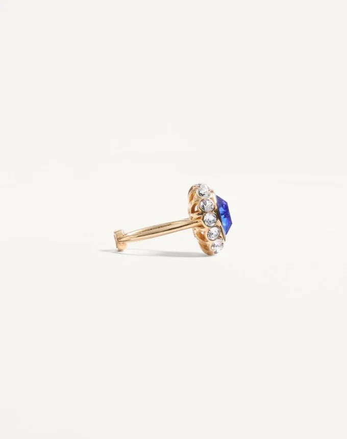 Vlogo Signature Ring aus Metall, Emaille und Kristallen