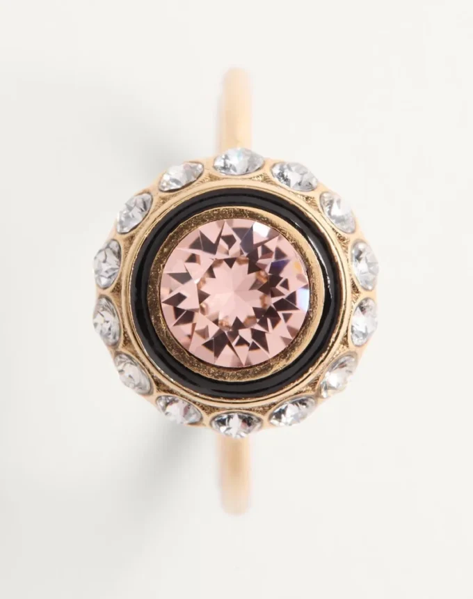 VLogo Signature Ring aus Metall, Emaille und Kristallen