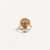 Vlogo Signature Ring aus Metall, Emaille und Kristallen