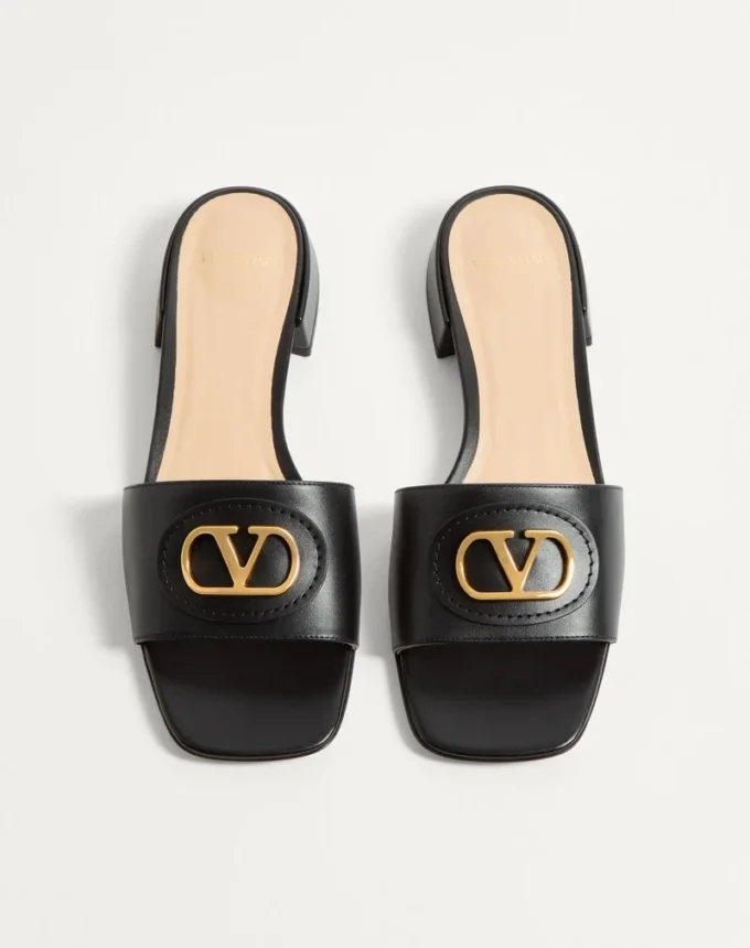 Vlogo Signature Slide Sandal aus Kalbsleder 20 mm