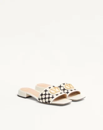 Vlogo Signature Slide Sandal aus Plus De Pois-Stoff 20 mm Vlogo Signature Slide Sandal aus Plus De Pois-Stoff 20 mm