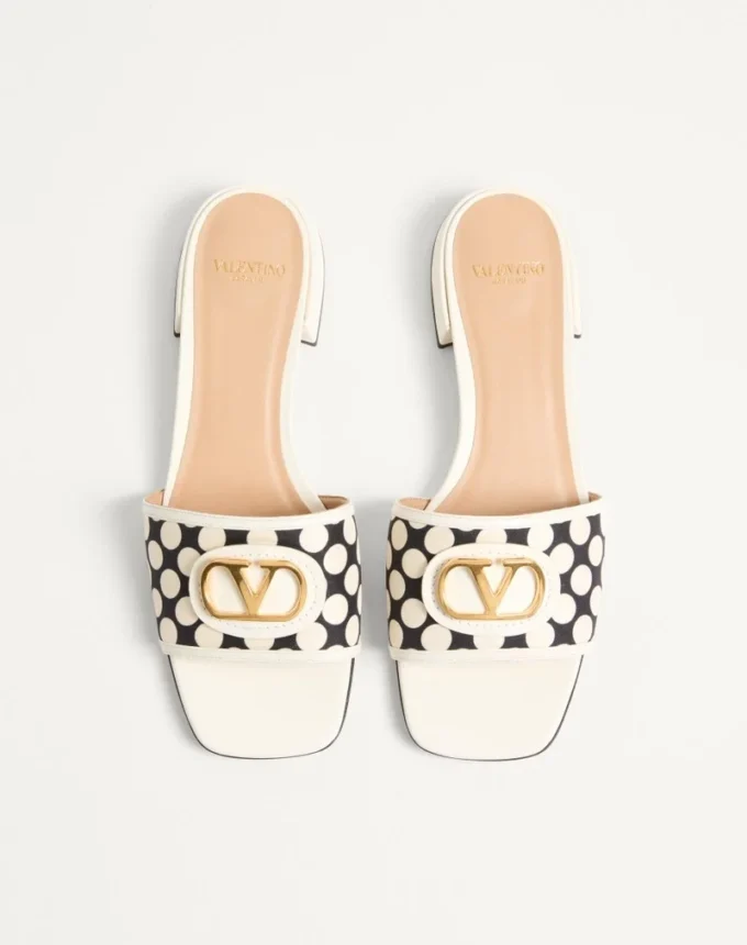 Vlogo Signature Slide Sandal aus Plus De Pois-Stoff 20 mm Vlogo Signature Slide Sandal aus Plus De Pois-Stoff 20 mm