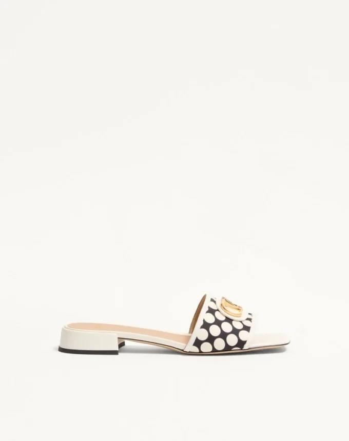 Vlogo Signature Slide Sandal aus Plus De Pois-Stoff 20 mm Vlogo Signature Slide Sandal aus Plus De Pois-Stoff 20 mm