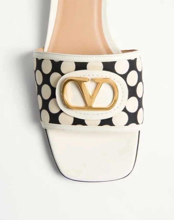Vlogo Signature Slide Sandal aus Plus De Pois-Stoff 20 mm Vlogo Signature Slide Sandal aus Plus De Pois-Stoff 20 mm