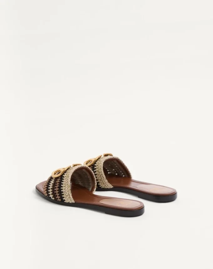 Vlogo Signature Slide Sandal mit Häkelstickerei Vlogo Signature Slide Sandal mit Häkelstickerei