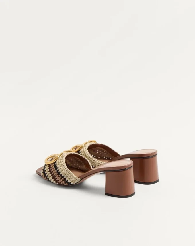 Vlogo Signature Slide Sandal mit Häkelstickerei 60 mm Vlogo Signature Slide Sandal mit Häkelstickerei 60 mm