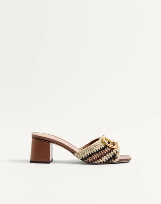 Vlogo Signature Slide Sandal mit Häkelstickerei 60 mm Vlogo Signature Slide Sandal mit Häkelstickerei 60 mm