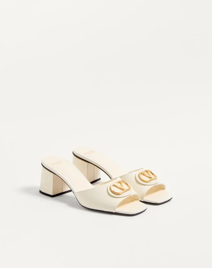 Vlogo Signature Slide-Sandale aus Kalbsleder 60 mm Vlogo Signature Slide-Sandale aus Kalbsleder 60 mm