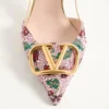 VLogo Signature Slingback Décolleté mit Cherryfic-Stickerei 80 mm VLogo Signature Slingback Décolleté mit Cherryfic-Stickerei 80 mm