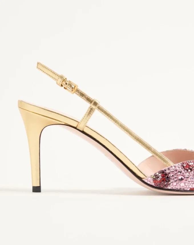 VLogo Signature Slingback Décolleté mit Cherryfic-Stickerei 80 mm VLogo Signature Slingback Décolleté mit Cherryfic-Stickerei 80 mm