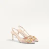 VLogo Signature Slingback Décolleté mit Rhombelle-Stickerei 80 mm VLogo Signature Slingback Décolleté mit Rhombelle-Stickerei 80 mm