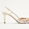 VLogo Signature Slingback Décolleté mit Rhombelle-Stickerei 80 mm VLogo Signature Slingback Décolleté mit Rhombelle-Stickerei 80 mm