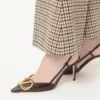 Vlogo Signature Slingback Pumps aus bedrucktem Kalbsleder mit 80 mm Absatz