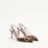 Vlogo Signature Slingback Pumps aus bedrucktem Kalbsleder mit 80 mm Absatz