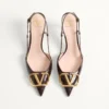 Vlogo Signature Slingback Pumps aus bedrucktem Kalbsleder mit 80 mm Absatz