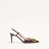 Vlogo Signature Slingback Pumps aus bedrucktem Kalbsleder mit 80 mm Absatz