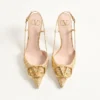 Vlogo Signature Slingback Pumps aus Cloqué-Jacquard-Stoff 80 mm