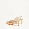 Vlogo Signature Slingback Pumps aus Cloqué-Jacquard-Stoff 80 mm