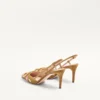 VLogo Signature Slingback-Pumps aus Crust-Leder mit Blumenstickerei, 80 mm