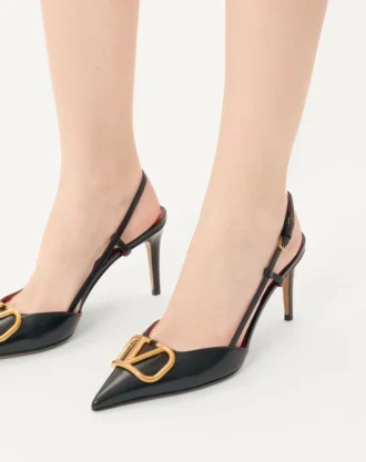 Vlogo Signature Slingback-Pumps aus Kalbsleder 80 mm / 3,15 Zoll