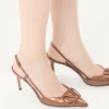 Vlogo Signature Slingback-Pumps aus laminiertem Nappaleder 80 mm