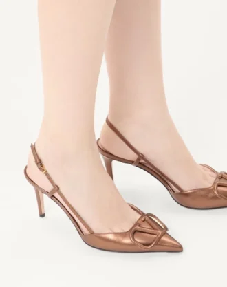 Vlogo Signature Slingback-Pumps aus laminiertem Nappaleder 80 mm