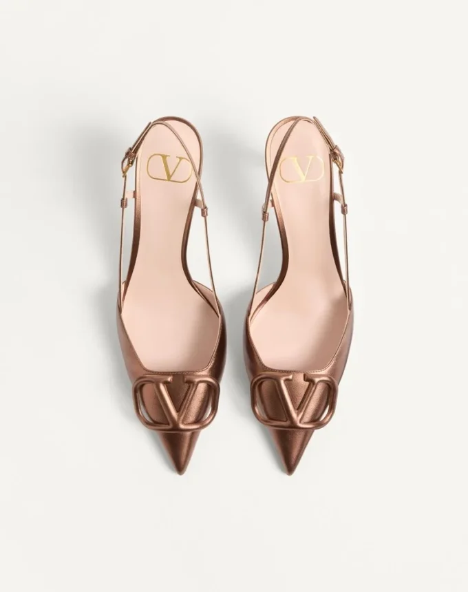 Vlogo Signature Slingback-Pumps aus laminiertem Nappaleder 80 mm