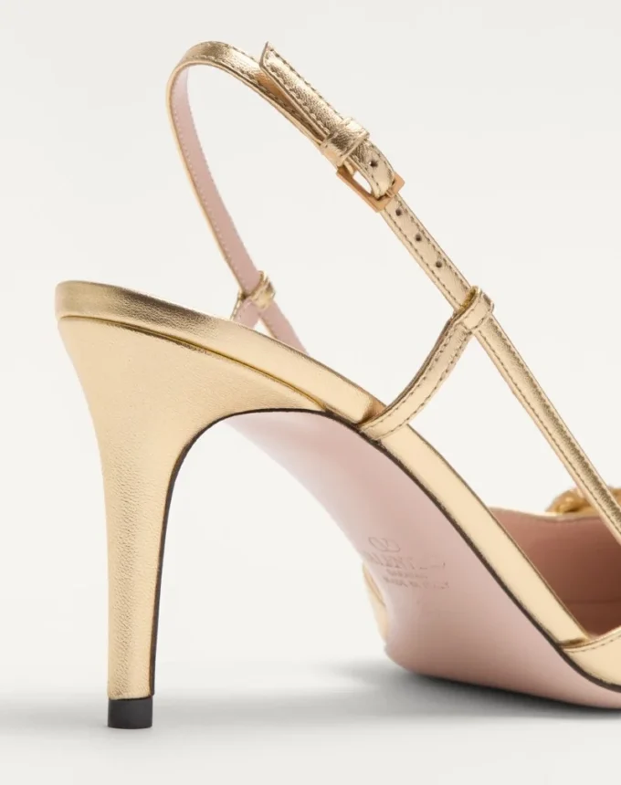 Vlogo Signature Slingback-Pumps aus laminiertem Nappaleder 80 mm Vlogo Signature Slingback-Pumps aus laminiertem Nappaleder 80 mm