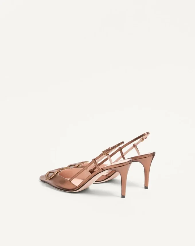 Vlogo Signature Slingback-Pumps aus laminiertem Nappaleder 80 mm