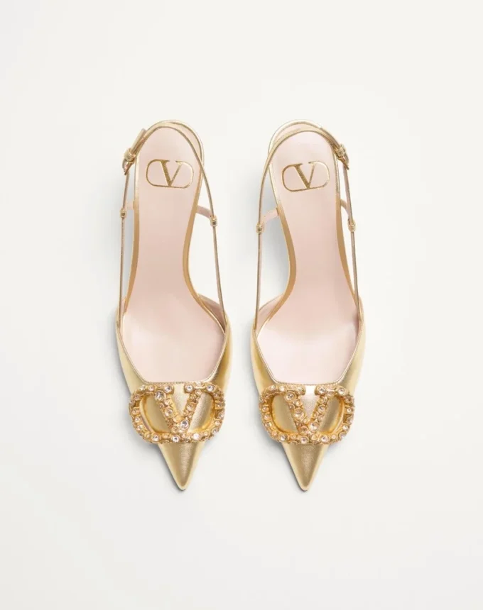 Vlogo Signature Slingback-Pumps aus laminiertem Nappaleder 80 mm Vlogo Signature Slingback-Pumps aus laminiertem Nappaleder 80 mm