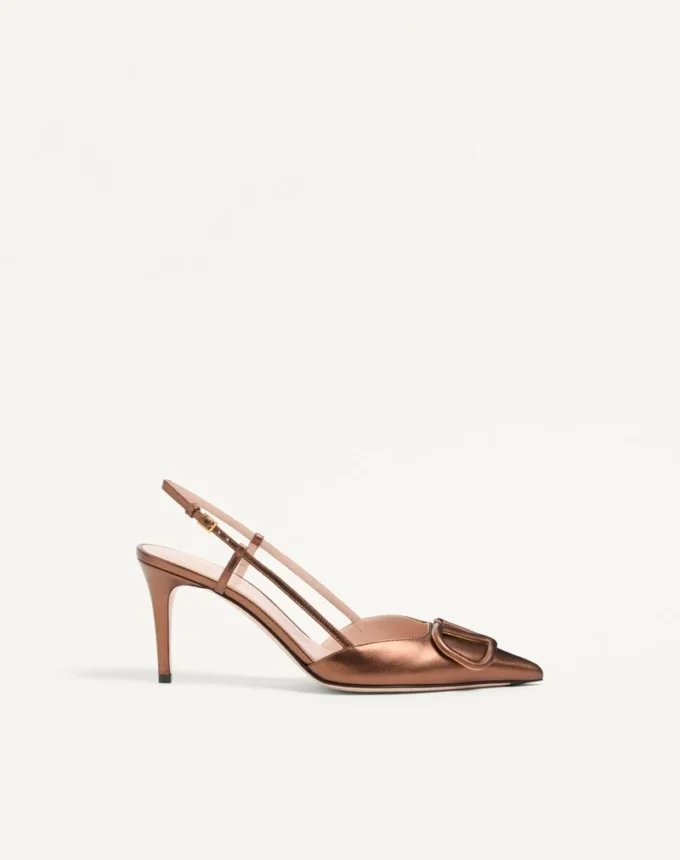 Vlogo Signature Slingback-Pumps aus laminiertem Nappaleder 80 mm