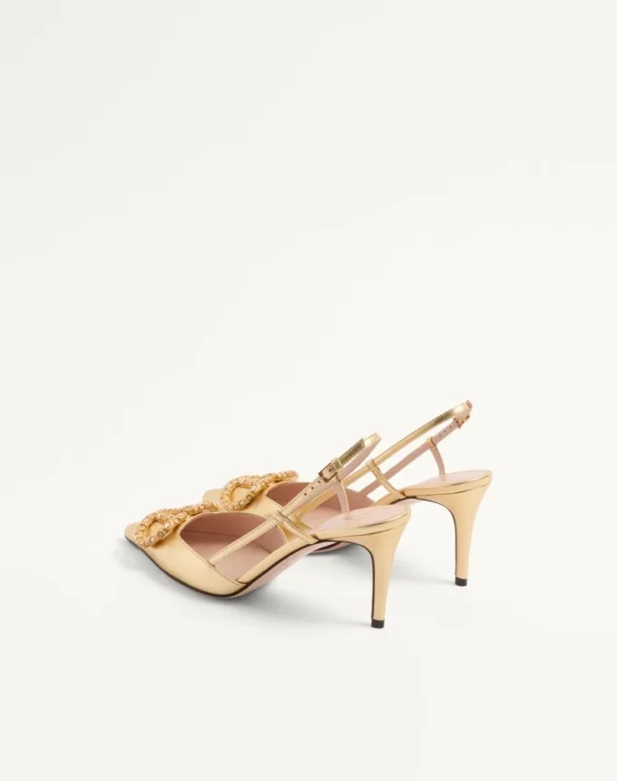 Vlogo Signature Slingback-Pumps aus laminiertem Nappaleder 80 mm Vlogo Signature Slingback-Pumps aus laminiertem Nappaleder 80 mm