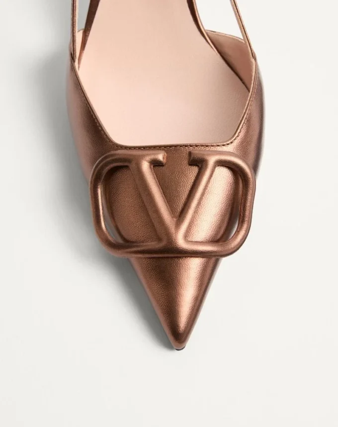 Vlogo Signature Slingback-Pumps aus laminiertem Nappaleder 80 mm
