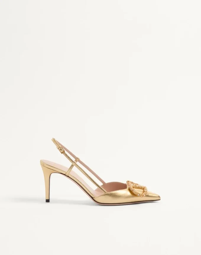 Vlogo Signature Slingback-Pumps aus laminiertem Nappaleder 80 mm Vlogo Signature Slingback-Pumps aus laminiertem Nappaleder 80 mm