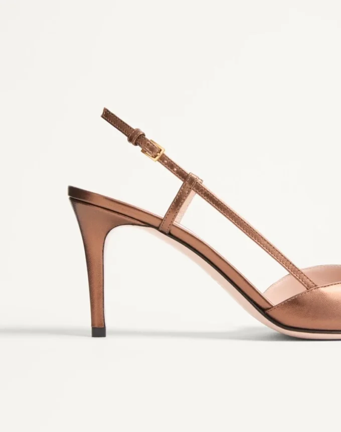 Vlogo Signature Slingback-Pumps aus laminiertem Nappaleder 80 mm