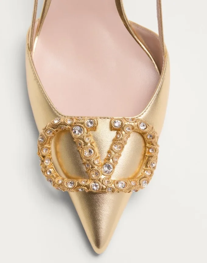 Vlogo Signature Slingback-Pumps aus laminiertem Nappaleder 80 mm Vlogo Signature Slingback-Pumps aus laminiertem Nappaleder 80 mm