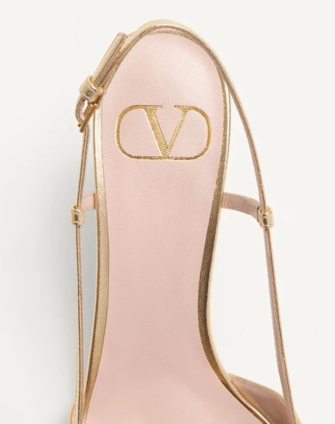 Vlogo Signature Slingback-Pumps aus laminiertem Nappaleder 80 mm Vlogo Signature Slingback-Pumps aus laminiertem Nappaleder 80 mm