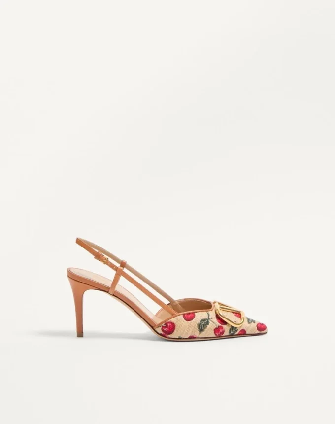 Vlogo Signature Slingback Pumps mit Cherryfic-Muster 80 mm Vlogo Signature Slingback Pumps mit Cherryfic-Muster 80 mm