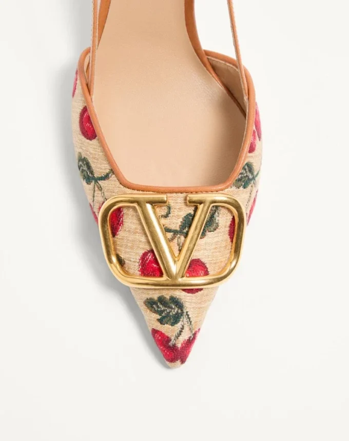 Vlogo Signature Slingback Pumps mit Cherryfic-Muster 80 mm Vlogo Signature Slingback Pumps mit Cherryfic-Muster 80 mm