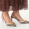 Vlogo Signature Slingback-Pumps mit Häkelstickerei 80 mm Vlogo Signature Slingback-Pumps mit Häkelstickerei 80 mm