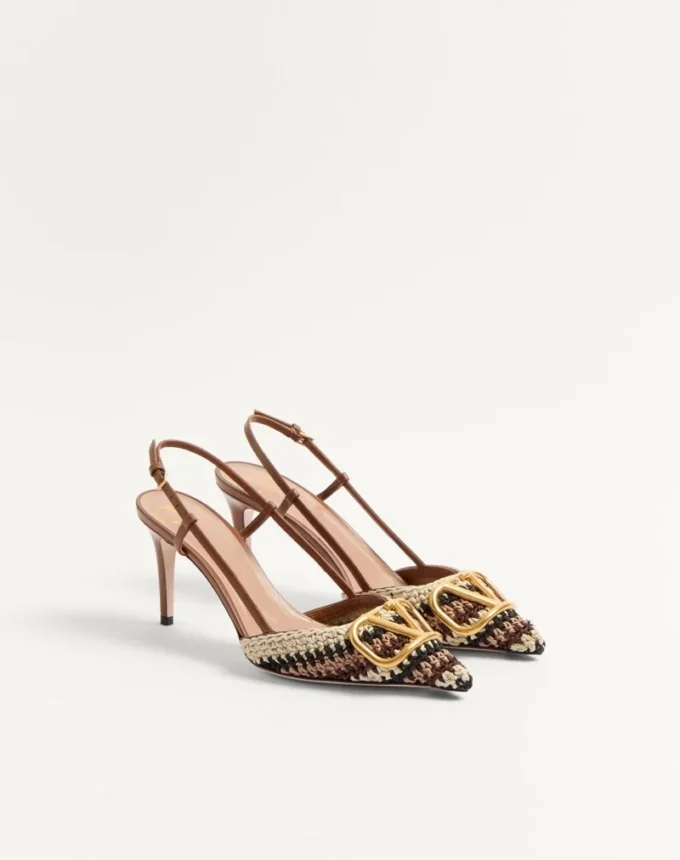 Vlogo Signature Slingback-Pumps mit Häkelstickerei 80 mm Vlogo Signature Slingback-Pumps mit Häkelstickerei 80 mm