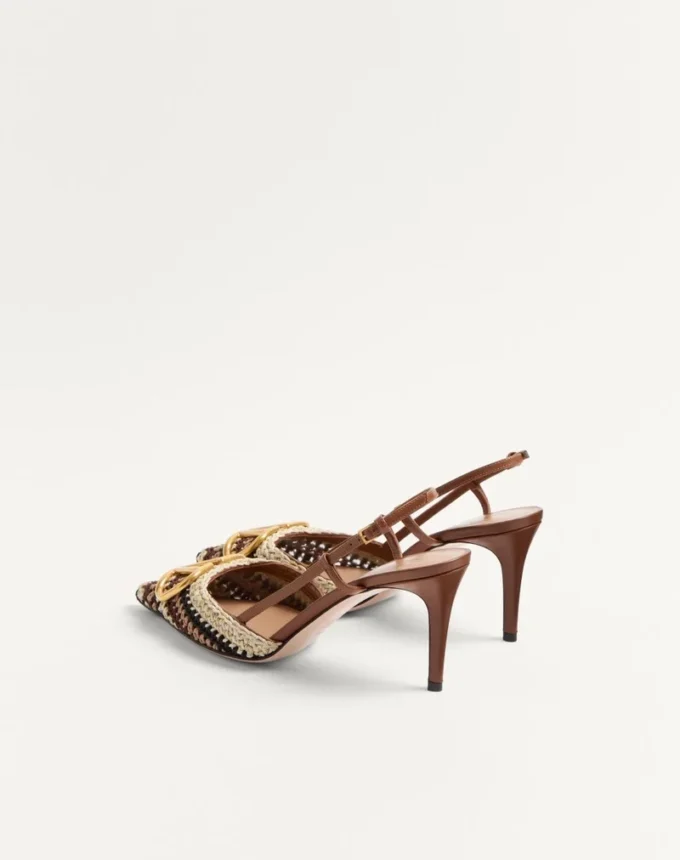 Vlogo Signature Slingback-Pumps mit Häkelstickerei 80 mm Vlogo Signature Slingback-Pumps mit Häkelstickerei 80 mm