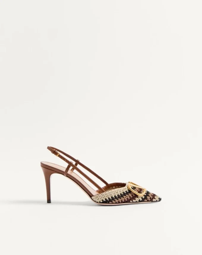 Vlogo Signature Slingback-Pumps mit Häkelstickerei 80 mm Vlogo Signature Slingback-Pumps mit Häkelstickerei 80 mm